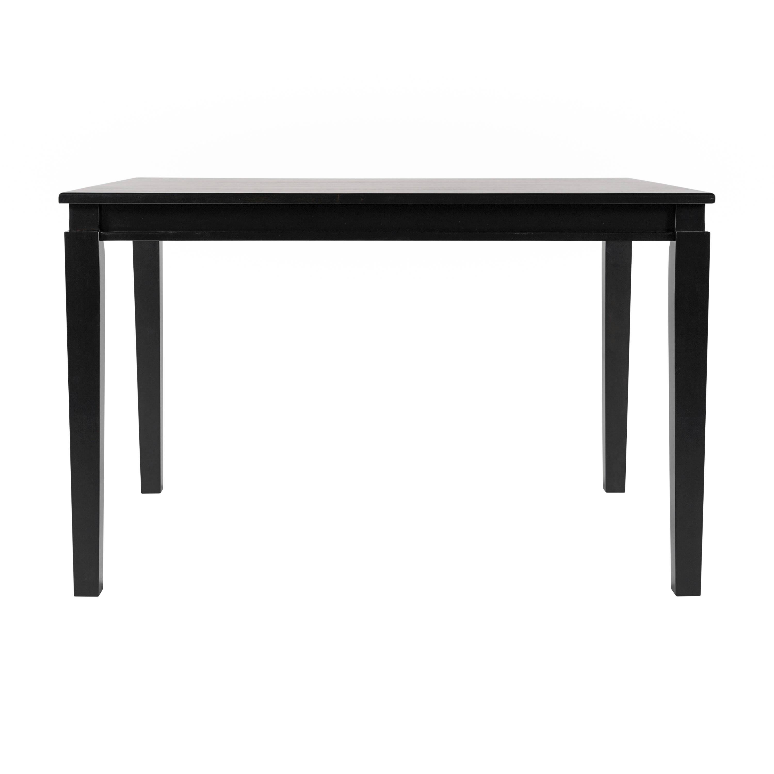 Angle. Flash Furniture - Henry 47" Solid Wood Dining Table, Commercial Grade Heavy Duty Rectangle Wood Table for 4, Black Matte Finish - Black.
