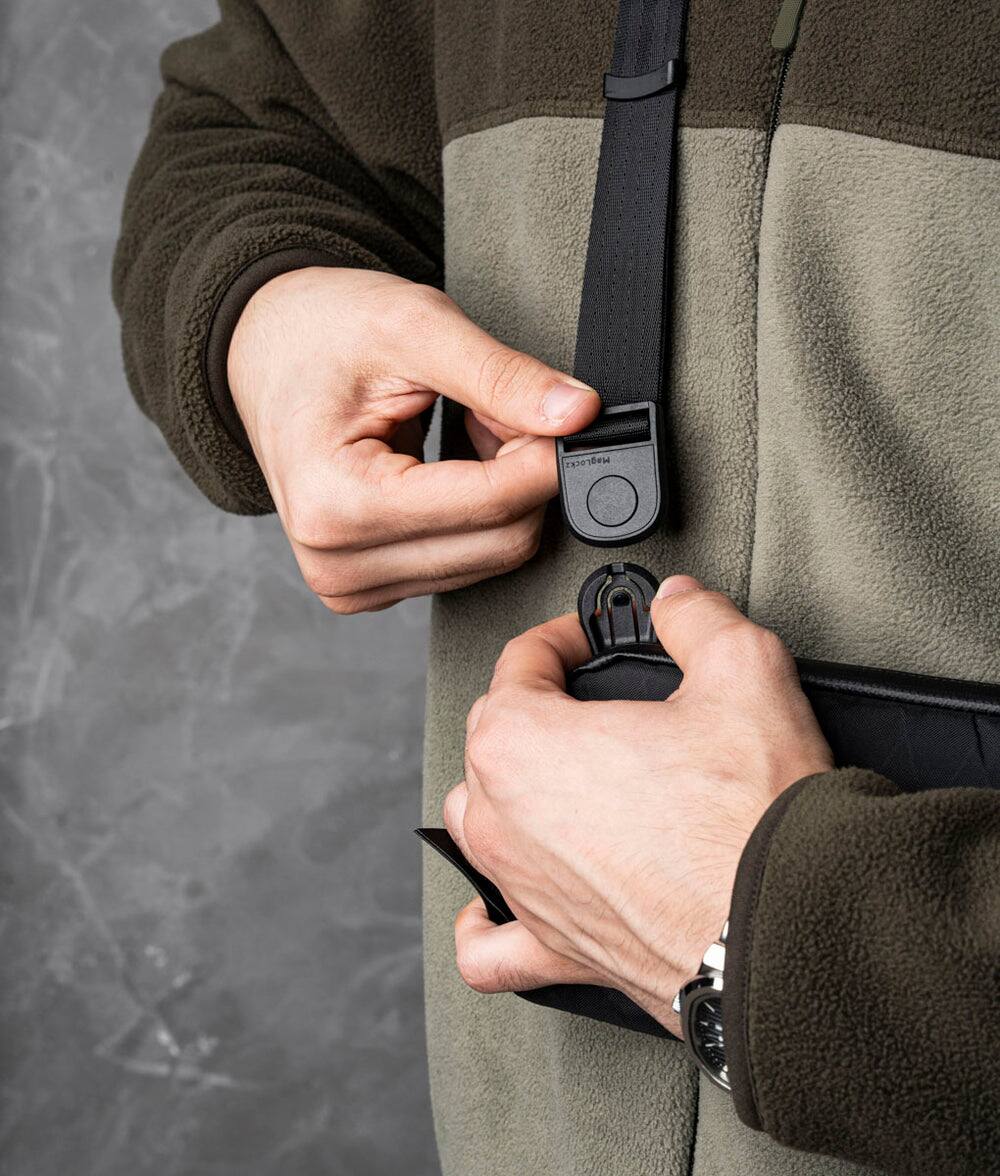 Left. ALPAKA - Flight Pouch Mens Travel Bag Crossbody Phone Case, 0.3L Travel Purse for Men,Water-Resistant Fabric - Black X-Pac VX42.