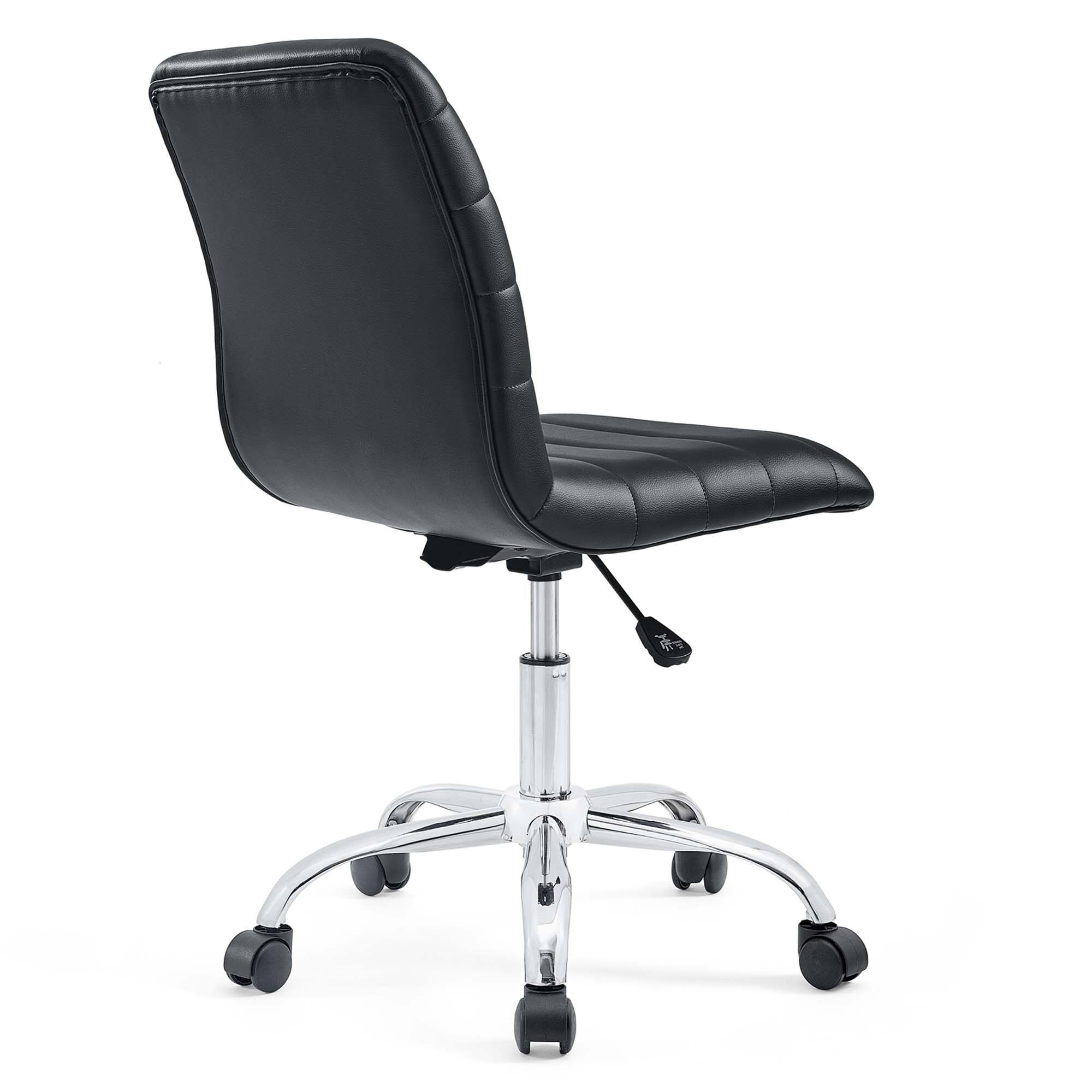 Alt View 2. Modway - Ripple Armless Mid Back Vinyl Office Chair by Modway - Black.