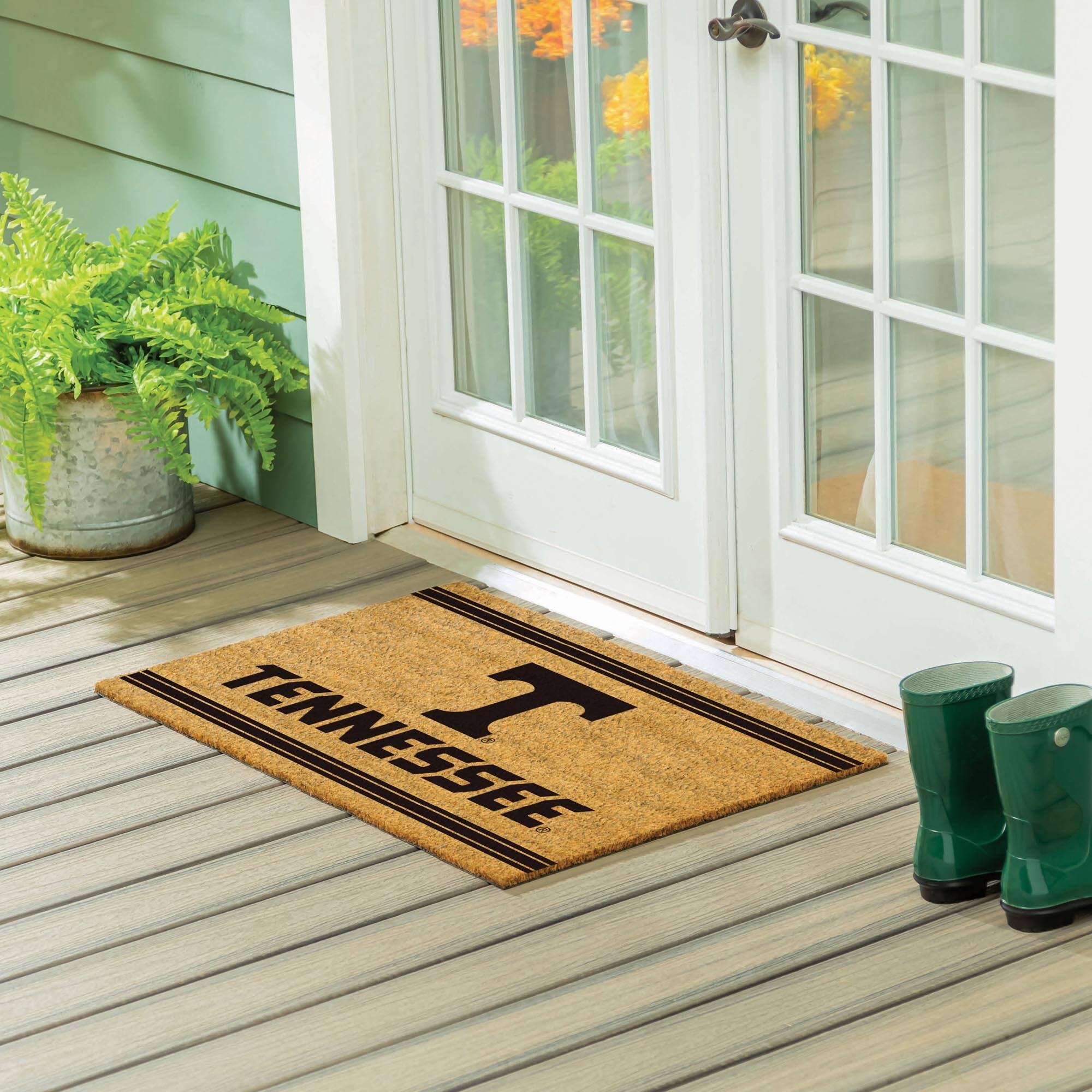 Alt View 1. Evergreen Enterprises - Tennessee Volunteers 24" x 36" Outdoor Monochrome Team Logo Coir Mat - Brown.