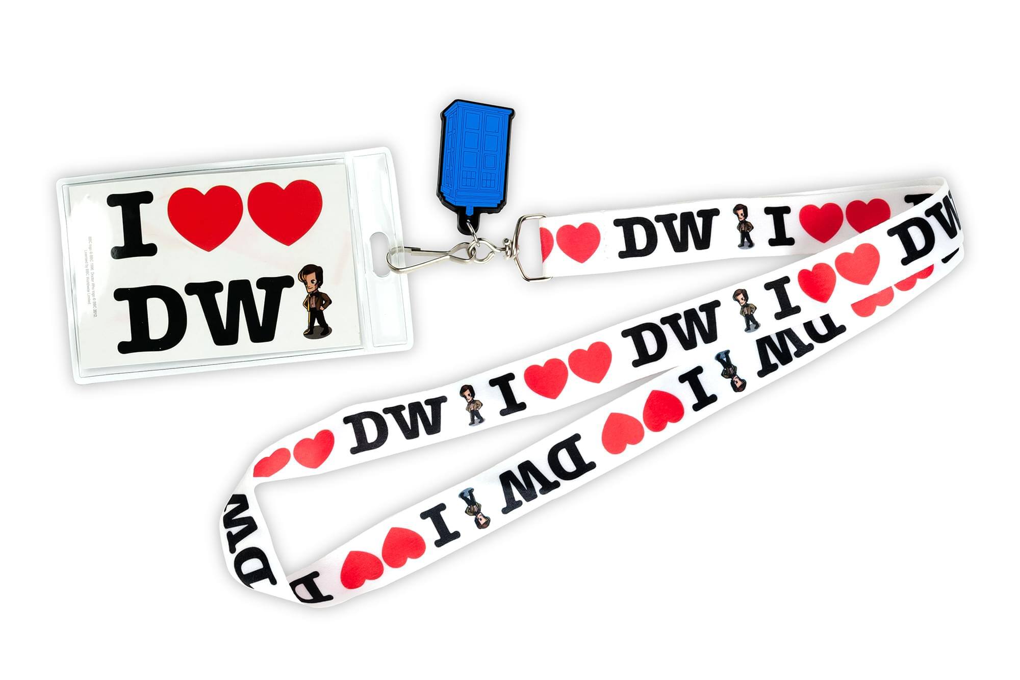 Alt View 1. Seven20 - Doctor Who I Heart the Doctor with 2D TARDIS Lanyard Charm - Blue.