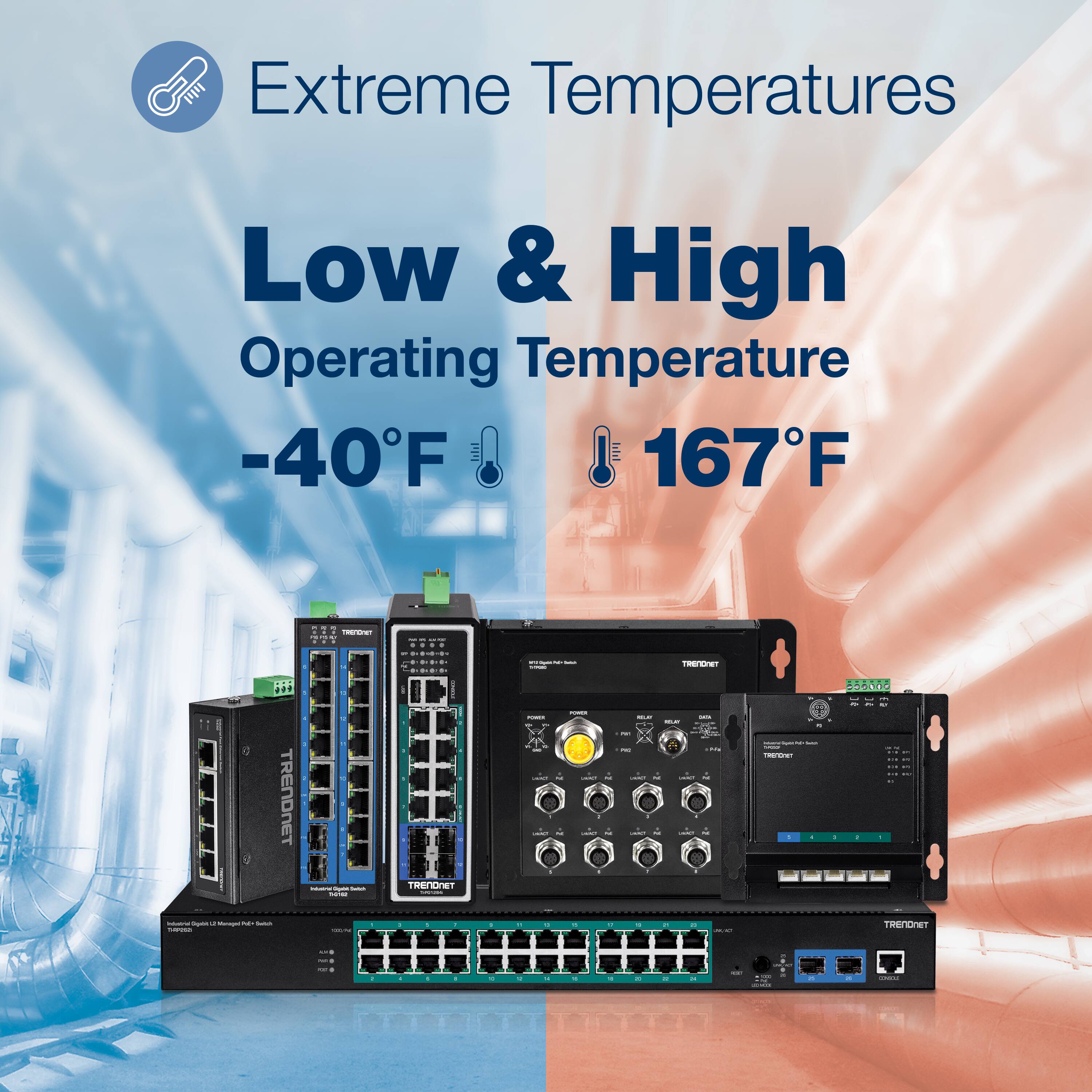 Extreme Temperatures  
Low & High Operating Temperature  
-40°F  
167°F