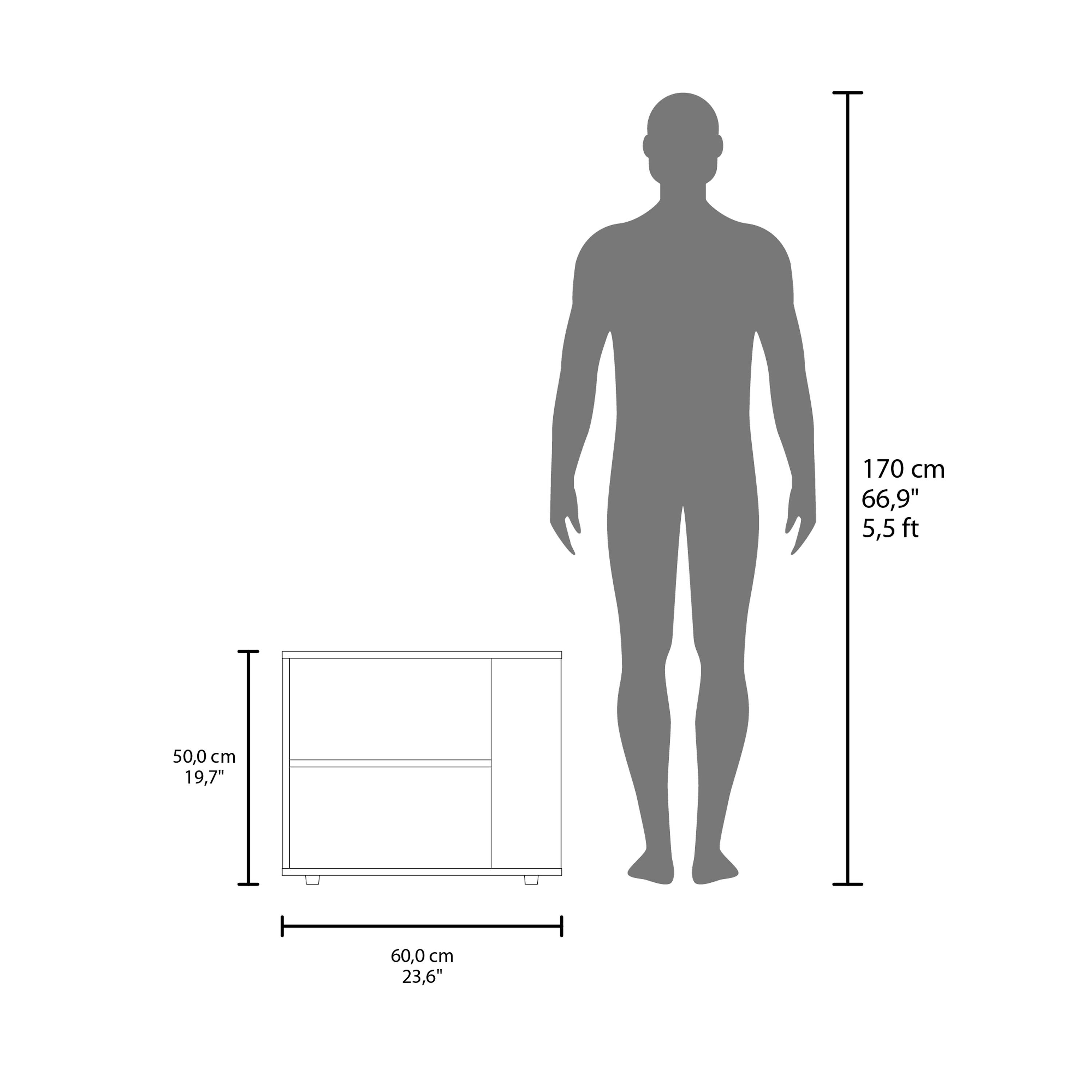 170 cm  
66,9"  
5,5 ft  

50,0 cm  
19,7"  

60,0 cm  
23,6"