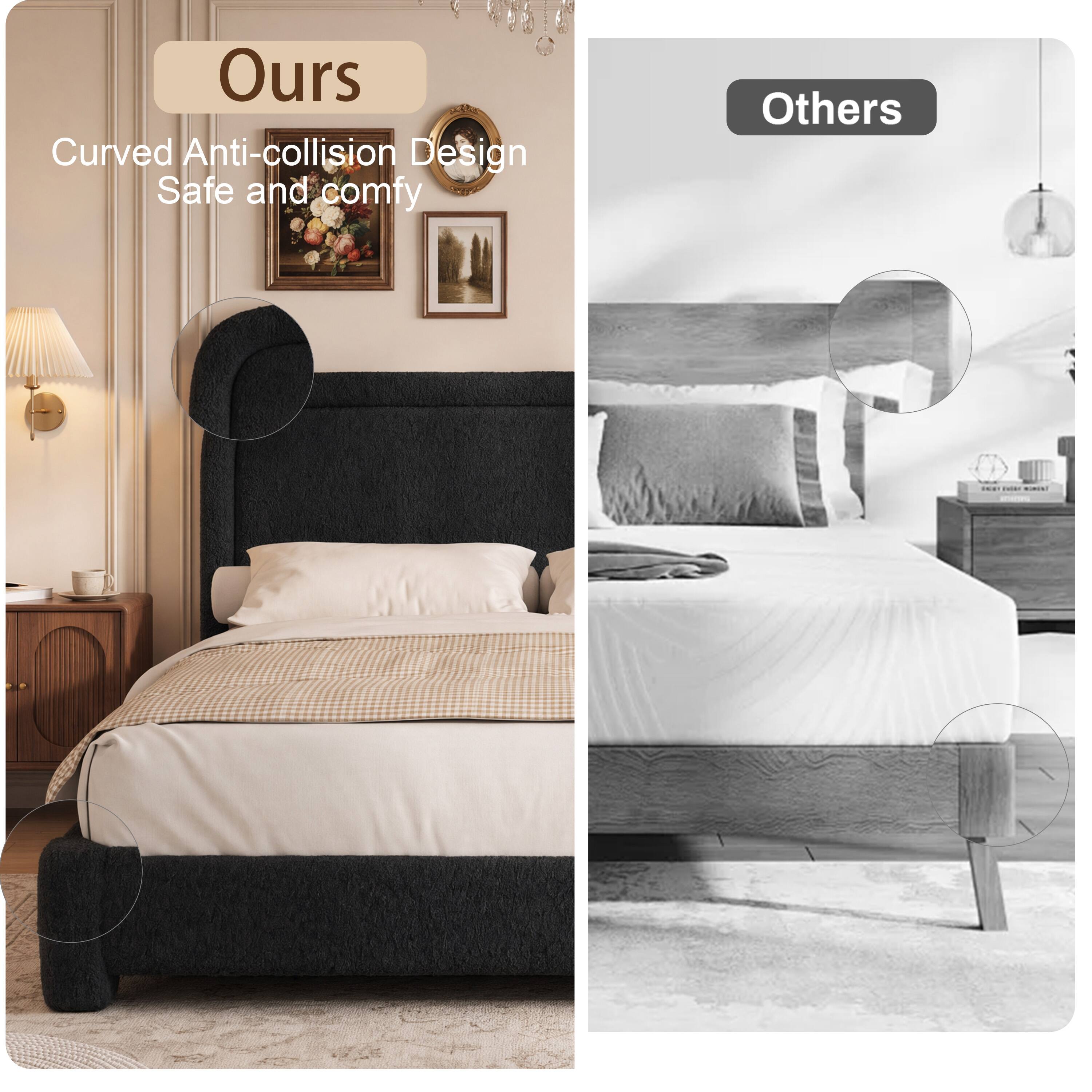 Ours: Curved Anti-collision Design Safe and comfy  
Others