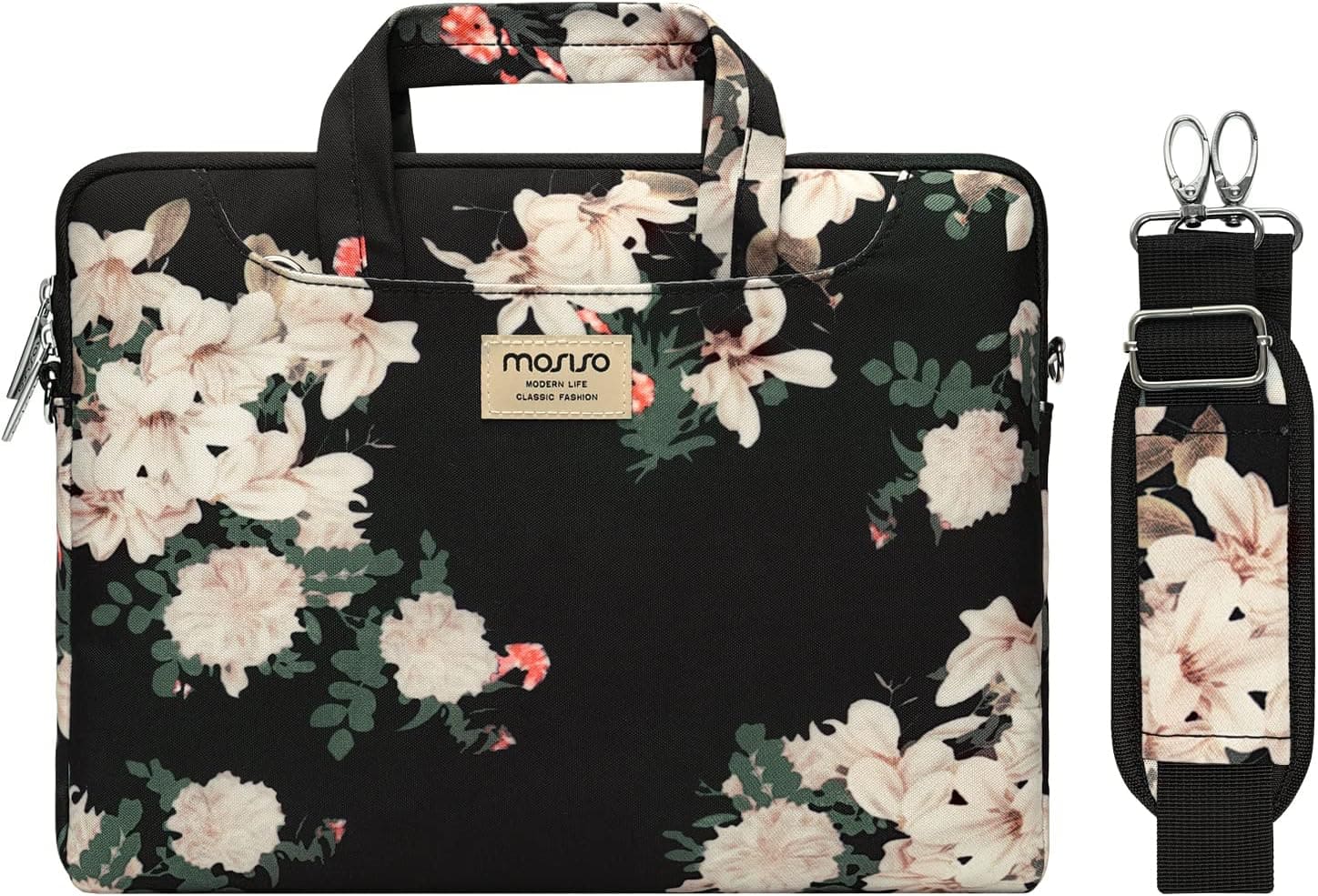 mosiso - Laptop Shoulder Bag 13-13.3 inch Notebook Carrying Briefcase Sleeve for MacBook Pro 14 inch HP Dell ASUS Acer Surface - Syringa