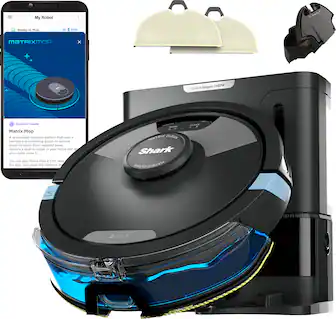 Shark - Refurbished Excellent - Matrix Plus 2-in-1 Robot Vacuum & Mop with Sonic Mopping, Matrix Clean, Home Mapping, HEPA Bagless Self Empty, WiFi - Black