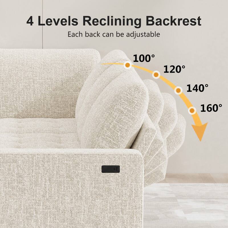 4 Levels Reclining Backrest  
Each back can be adjustable  
100°  
120°  
140°  
160°