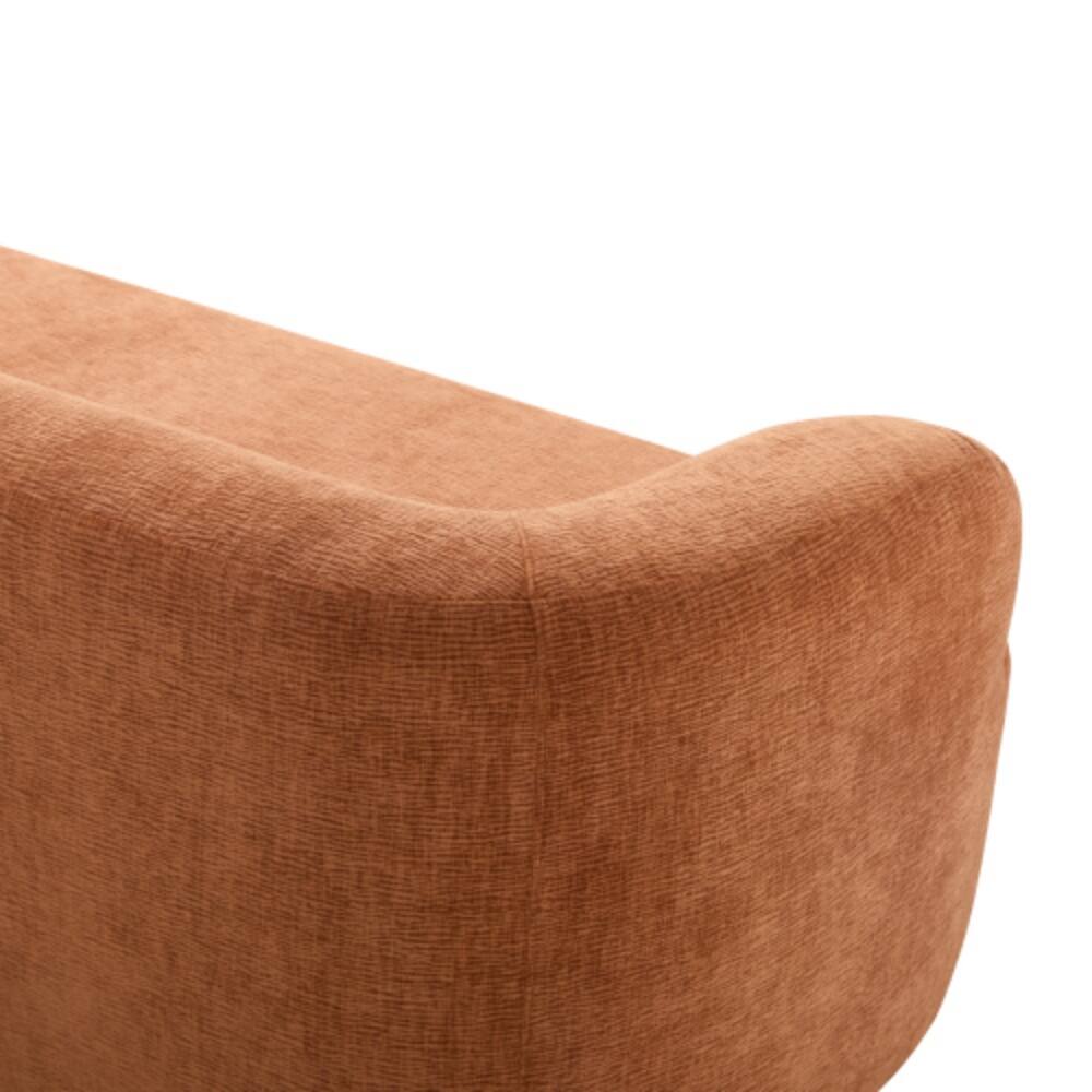 Alt View 4. LUCKY ONE - 86" Boneless Chenille Cloud Sofa No Assembly w/ 4 Pillows High Density Foam - Orange.