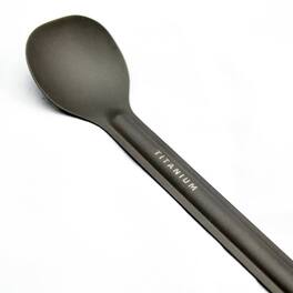 TOAKS - Titanium Long Handled Spoon with Flat Head SLV-03 - Outdoor Camping - Silver