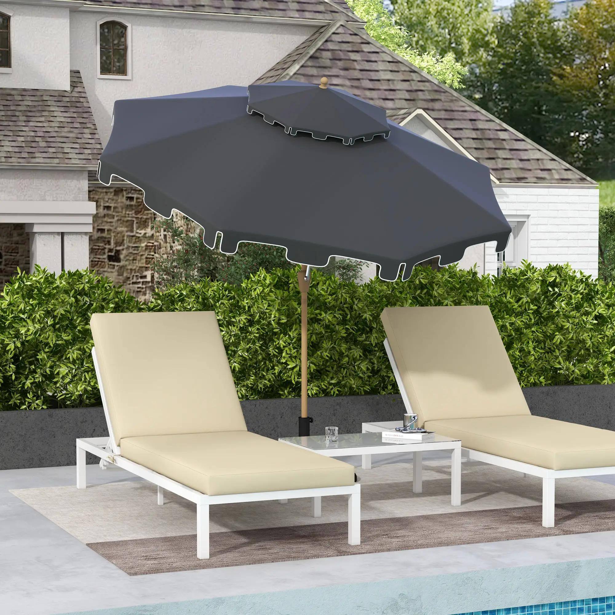Alt View 6. Spaco - Spaco 8.8' Patio Umbrella with Push Button Tilt and Crank - Dark Grey.