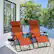 Back. Costway - Folding Zero Gravity Reclining Lounge Chairs Beach Patio with Utility Tray - Orange.