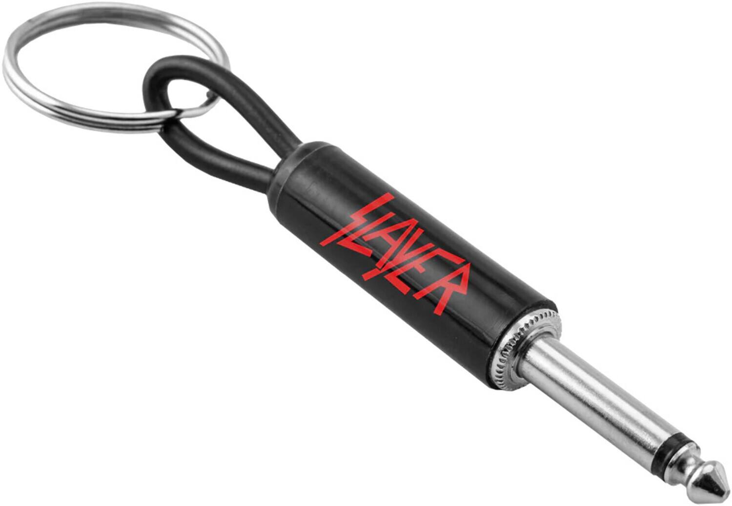 Front. PopMarket - Slayer - Pluginz - Slayer - Guitar Plug Keychain - Red Logo   - NOVELTIES - Multicolor.
