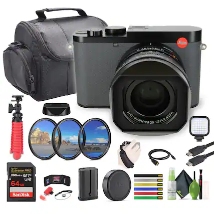 - Leica
- APO-SUMMICRON ASPH. 1:2/43
- Extreme PRO 200 MR/Te E
- 64 GB SanDisk Extreme PRO 200 MB/s V30
- 7.1 TIM
- Lens Hood
- Camera Bag
- Tripod
- Camera Strap
- USB Cable
- SD Card Reader
- Cleaning Kit
- Lens Cap
- Color Chart
- Cleaning Spray
- Lens Cleaning Cloth