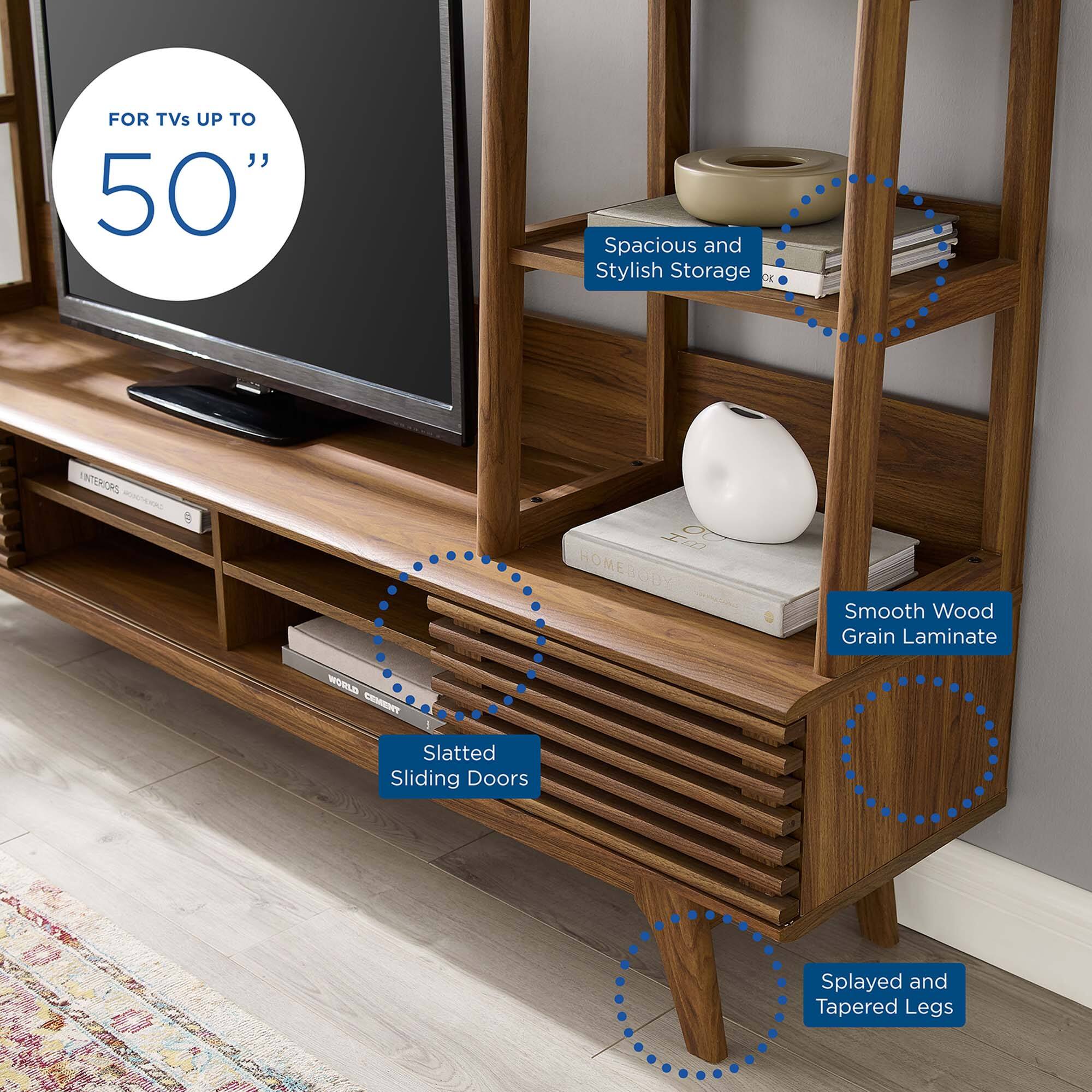 Render TV Stand Entertainment Center by Modway Walnut EEI
