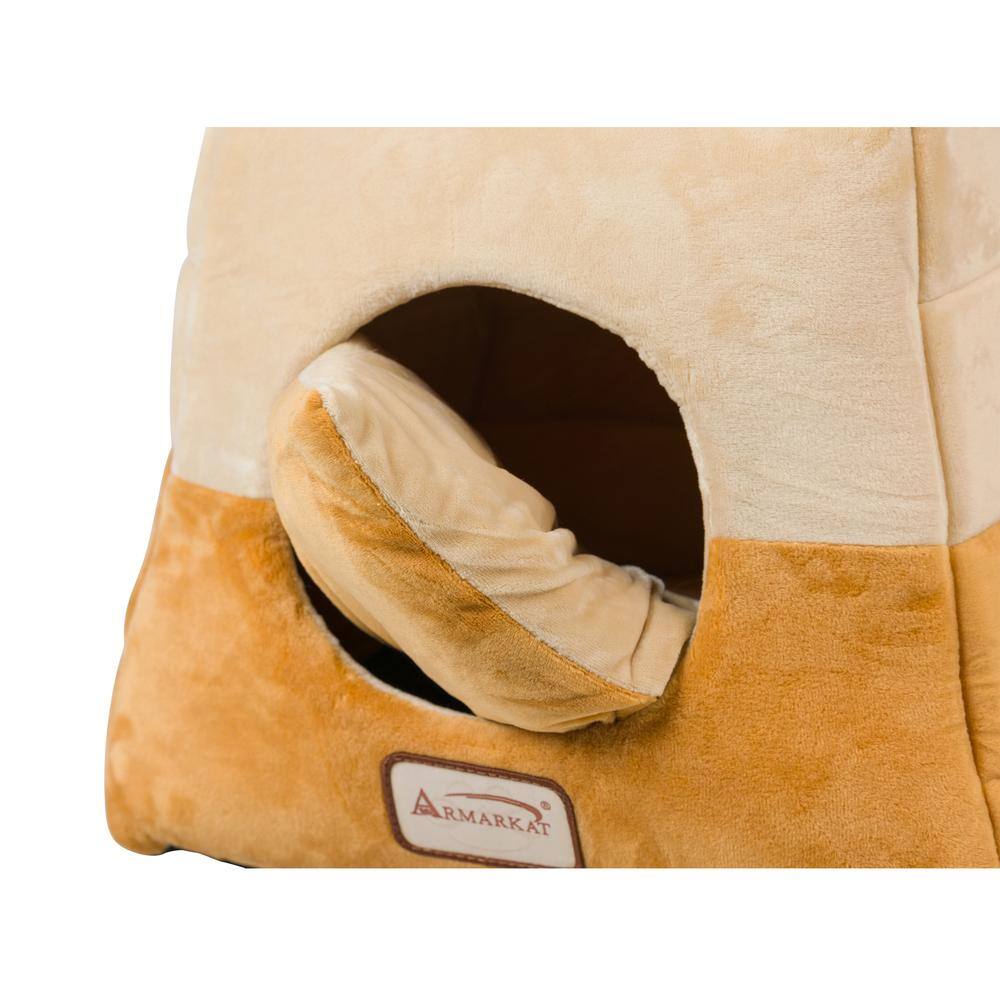 Alt View 5. Armarkat - 2In1 Cat Bed Cave Shape And Cuddle Pet Bed Brown/Beige - Brown.