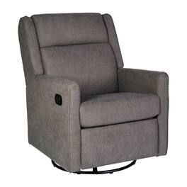 Emma + Oliver - Mari Manual Glider Rocker Recliner with 360 Degree Swivel Perfect for Living Room, Bedroom, or Nursery - Dark Gray