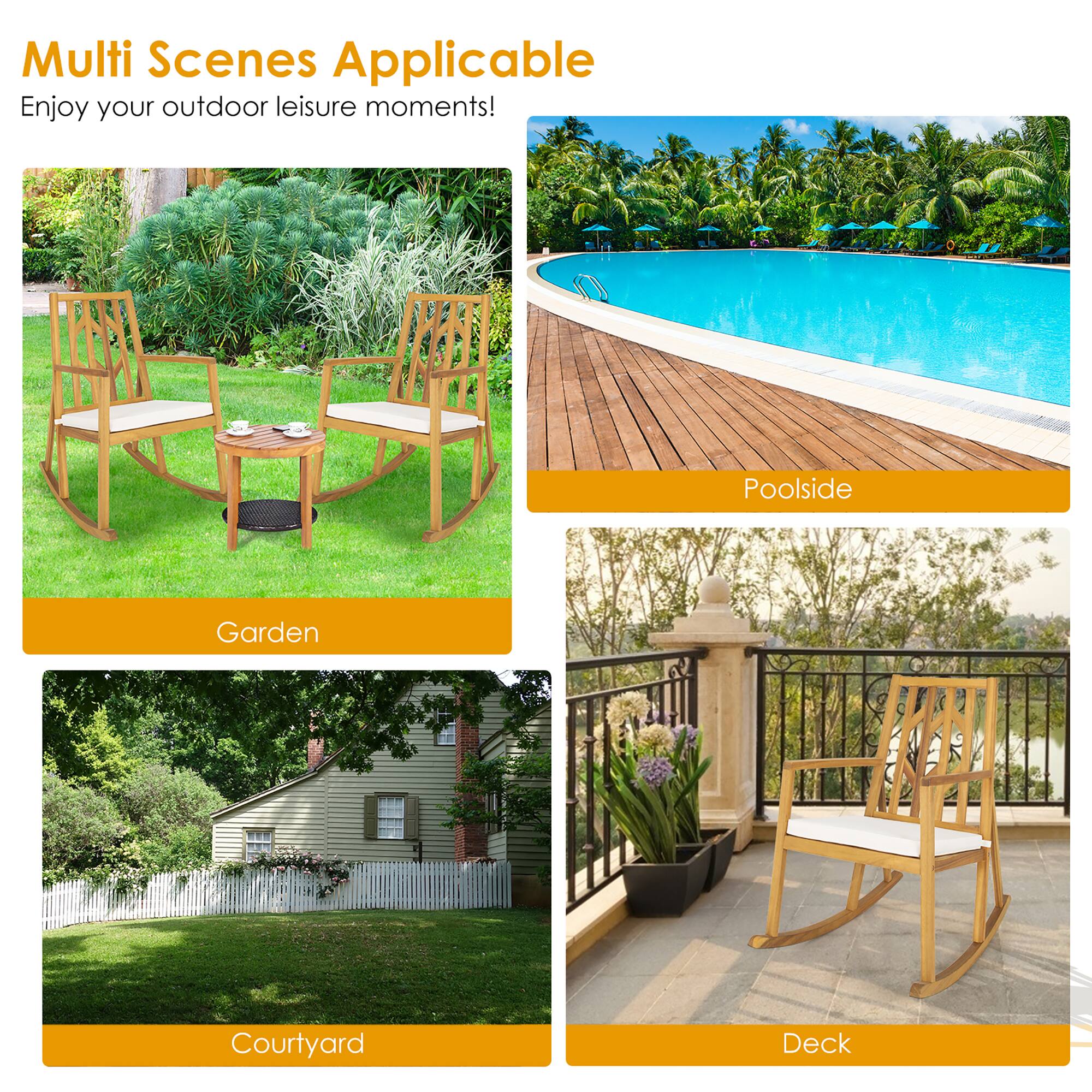Multi Scenes Applicable  
Enjoy your outdoor leisure moments!  

Garden  
Poolside  
Courtyard  
Deck
