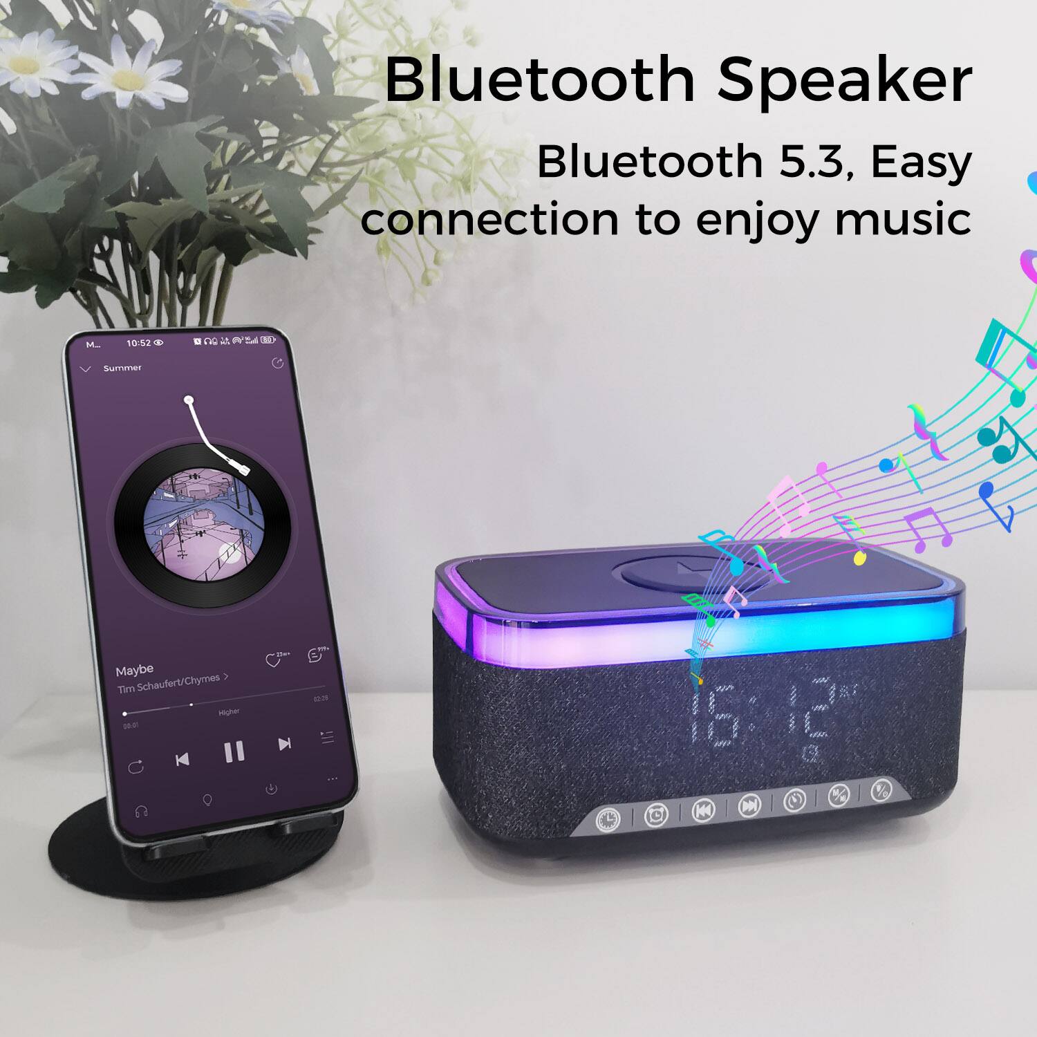Bluetooth Speaker  
Bluetooth 5.3, Easy connection to enjoy music  

Maybe Tim Schaufert/Chymes  
High 116:12 15 M4 M