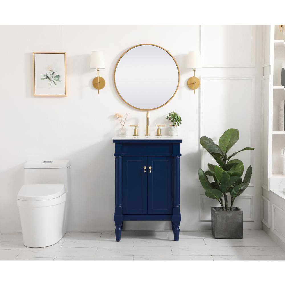 Alt View 7. Elegant Kitchen and Bath - 24 inch Single bathroom vanity in blue - Blue.
