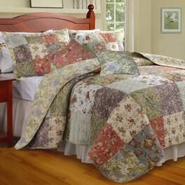 Hivvago - Full / Queen size 100% Cotton Floral Paisley Reversible Quilt Set - Multicolor