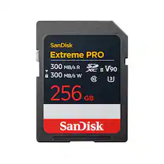 SanDisk Extreme PRO
300 MB/s R SD XC II V90
300 MB/s W
10
3
256 GB
SanDisk