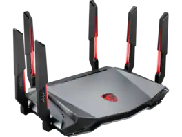 MSI - RadiX AXE6600 WiFi 6E Tri-Band Gaming Router support 2.5GHz/5GHz/6GHz, AI QoS support - Unknown