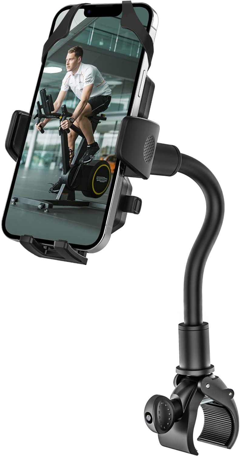 Front. Empire DigiLabs - Gooseneck Spin Bike Phone Mount Handlebar Clip Cell Holder For Exercise Bicycle Stationary Cycling Gym Trea... - Default.