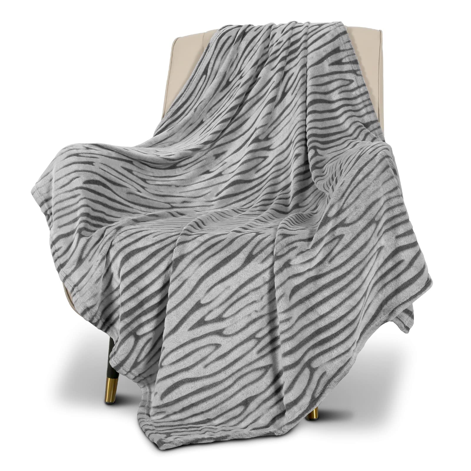 3d Black Zebra Print Fleece (50x60 IN)