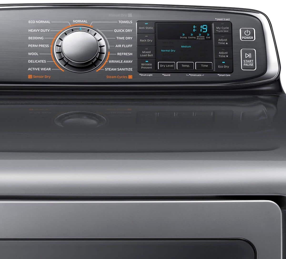 Best Buy Samsung 7.4 Cu. Ft. 15Cycle Steam Electric Dryer Platinum