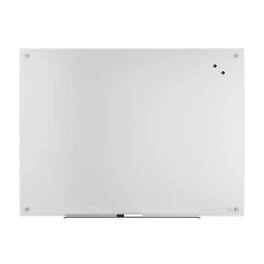 TRU RED - Magnetic Tempered Glass Dry Erase Board, 4' x 3' - White