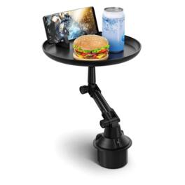 HyperGear - Car Caddy Cup Holder Swivel Tray Expandable w Phone Mount - Black