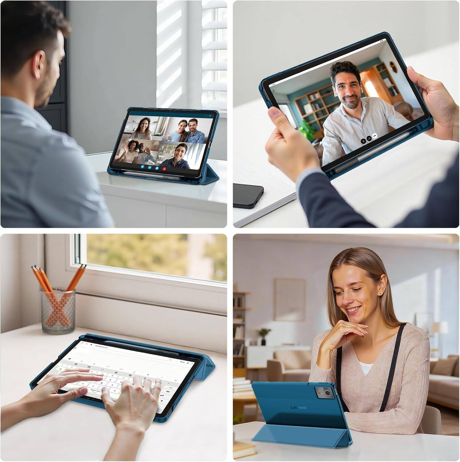 Alt View 5. Fintie - Case for Lenovo Idea Tab 11 Inch 2025 (TB-336ZU/TB-336FU)/Tab K11, Trifold Stand Cover Ultra-Thin Lightweight Slim Shell - Navy.