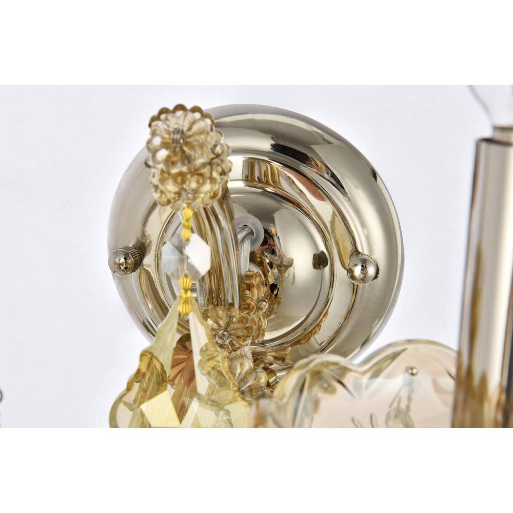 Alt View 1. Elegant Lighting - Maria Theresa 2 light Golden Teak Wall Sconce Golden Teak - Golden Teak.