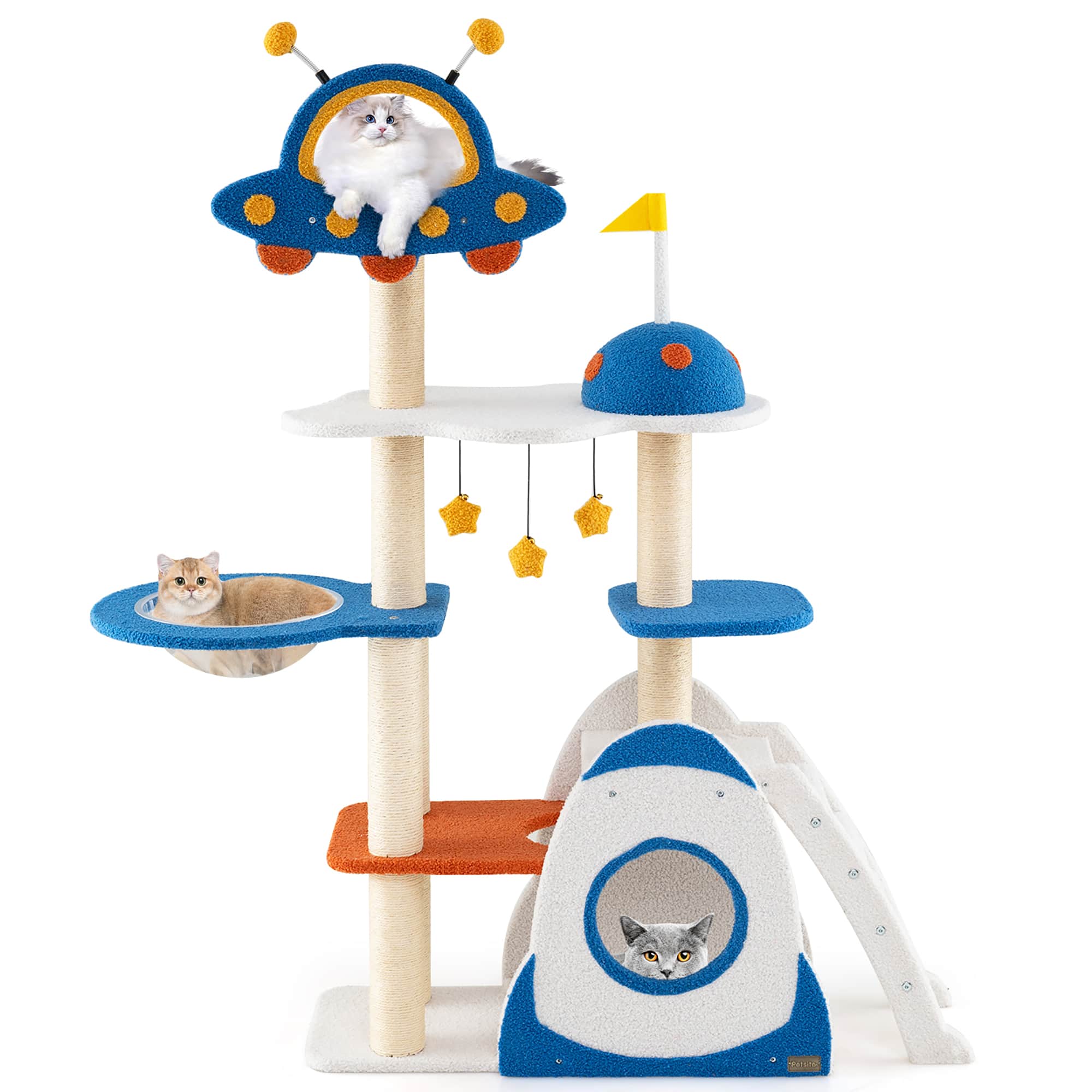 Gymax - Space Theme Cat Tree w/ Sisal Covered Scratching Posts UFO-shaped Top Perch price history on PriceWatchPro