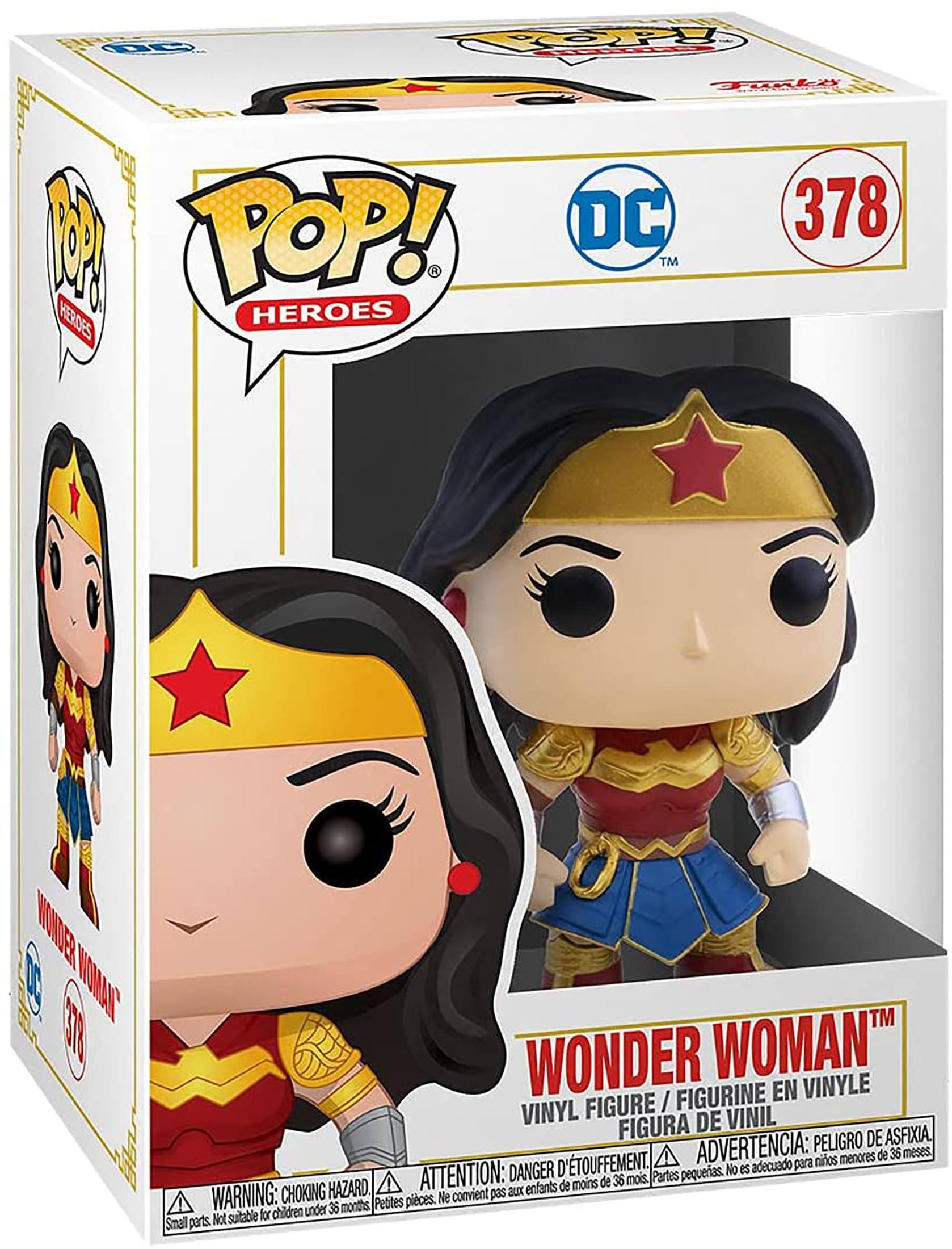 06 YO POP! HEROES DC 378 TM WONDER WOMAN FIGURINE EN VINYLE VINYL FIGURE / FIGURA DE VINIL PELIGRO DE ASFIXIA D'ETOUFFEMENT. ADVERTENCIA: para niños menores de 36 meses DANGER pequenias. No es adecuado HAZARD. ATTENTION: aux enfants de moins de 36 mois. Partes WARNING: CHOKING Peotes pieces. Ne convient pas children under 36 months Not suitable for Small parts.