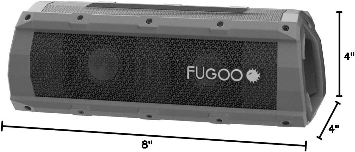 Alt View 1. Fugoo - FUGOO Element - Portable Bluetooth Speaker, 360 Audio, 60W, IPX7 Rating - Up to 40 Hrs Playtime - Built-in Mic - silver/black.