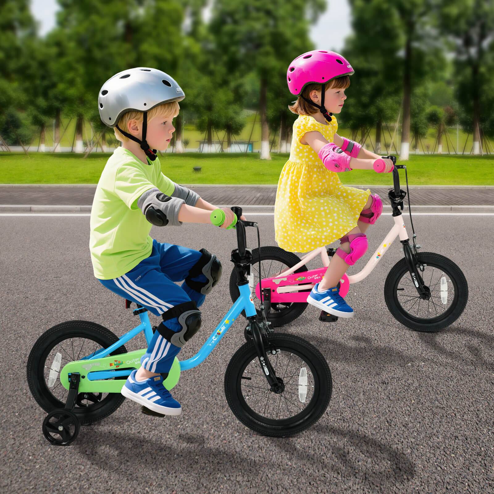 Alt View 3. Costway - Costway 14-Inch Kids Bicycle with Adjustable Seat Front Handbrake & Coaster Brake - Navy,Green.