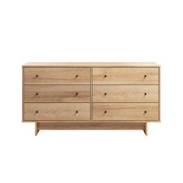 Prepac - Finnley 6-Drawer Dresser Oak, Dresser for Bedroom, Living Room - Natural