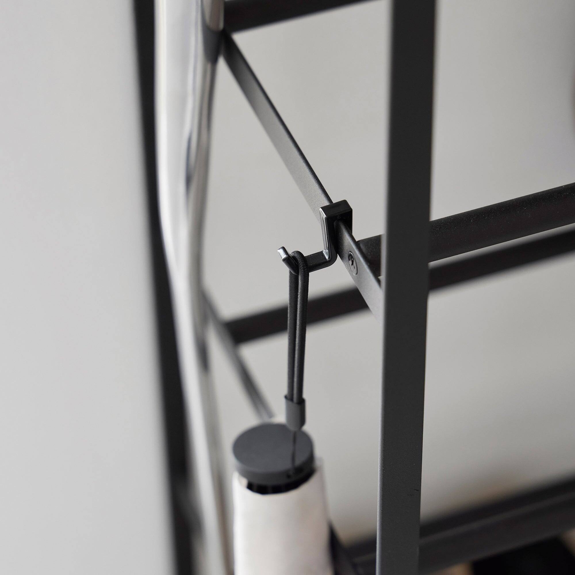 Alt View 10. Yamazaki Home - Rolling Five-Tier Shoe Rack (34.25" H)  - Steel + Wood - Black.