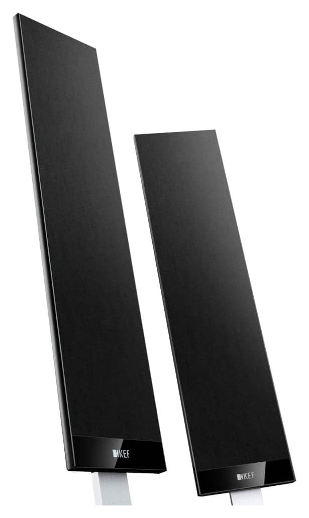 KEF - T Series Dual 4-1/2" 2-1/2-Way Satellite Speakers (Pair) - Black - Front_Zoom
