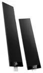 Front. KEF - T Series Dual 4-1/2" 2-1/2-Way Satellite Speakers (Pair) - Black.
