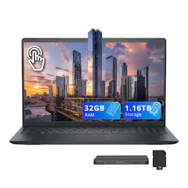 Dell - Inspiron 15.6" FHD Touchscreen Laptop,Intel i5-1334U,32GB RAM,1TB SSD+160GB Docking Station Set,Windows 11 - Black