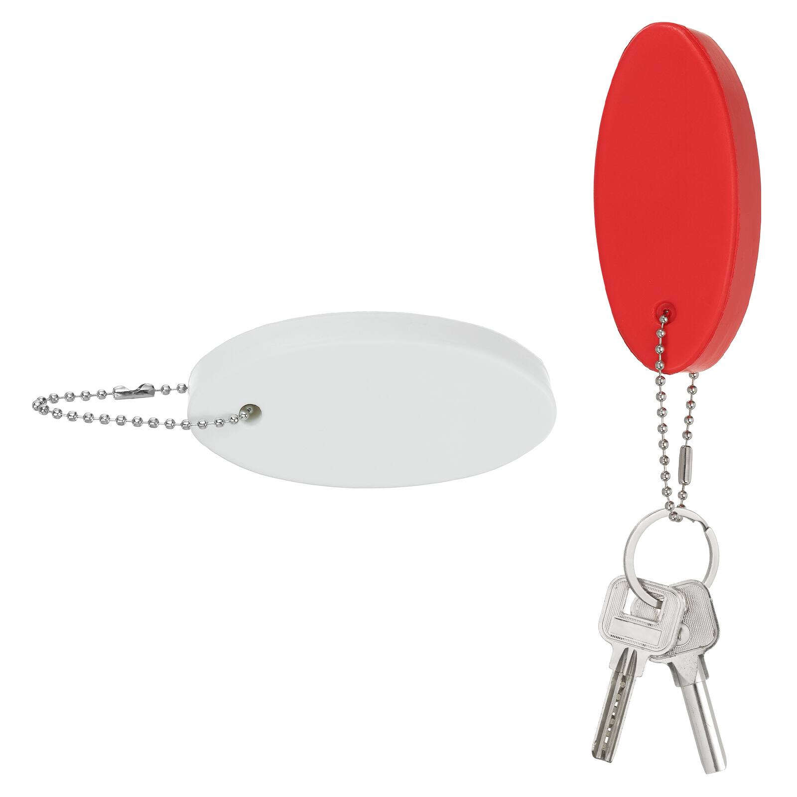 Unique Bargains - Floating Keychain, Bright Color Key Float Keyring Holder Waterproof, 2pcs - Fits Boating/Fishing/Swimming/Water Sports - Red, White price history on PriceWatchPro