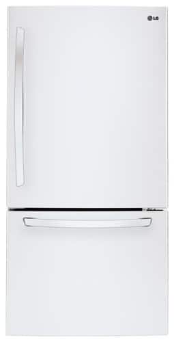 LG - 23.8 Cu. Ft. Bottom-Freezer Refrigerator - Smooth White-Front_Standard 
