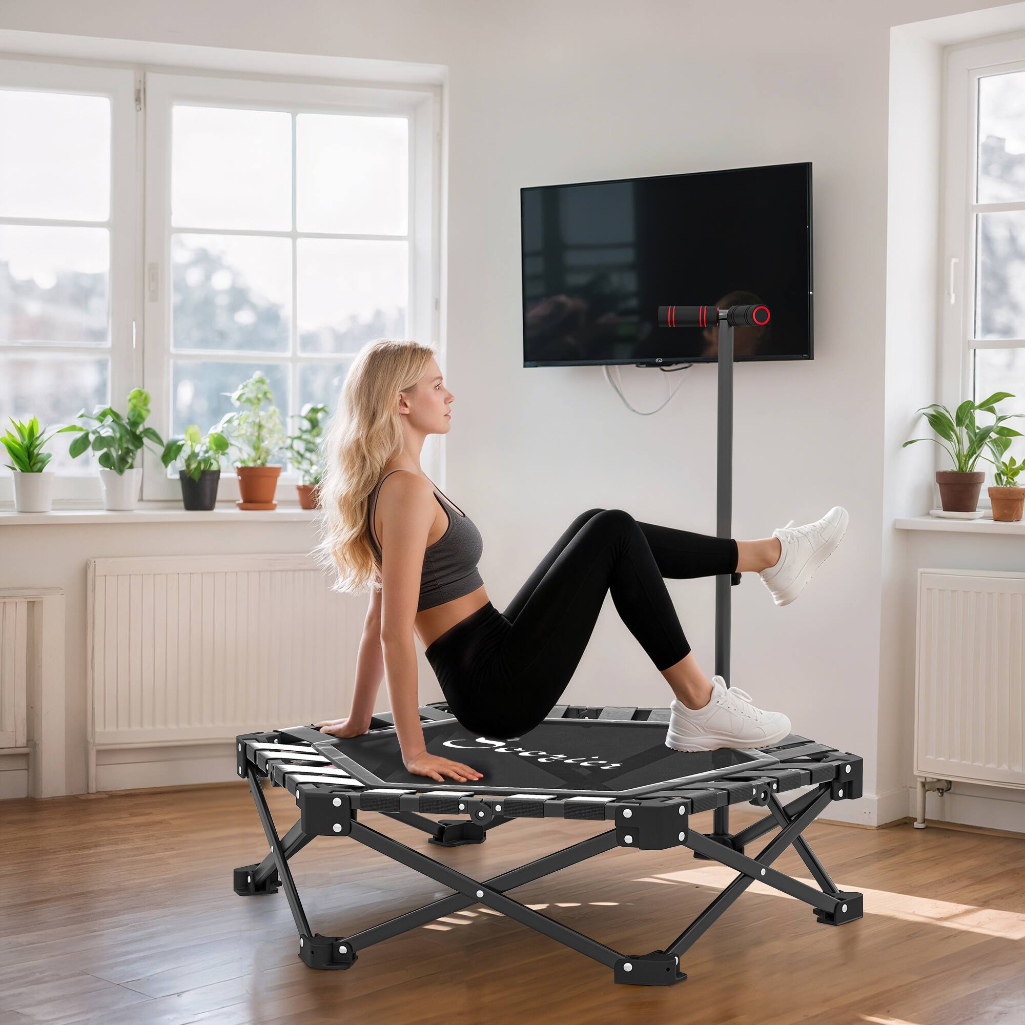 Alt View 7. Soozier - Foldable Mini Trampoline - Black.
