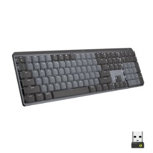 Logitech - MX Mechanical Full size Wireless Mechanical Tactile Switch Keyboard for Windows/macOS with Backlit Keys - Graphite