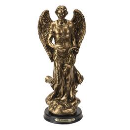 Pacific Trading - St. Gabriel Archangel Messenger from God Figurine 8 Inch Tall Wooden Base with Brass Name Plate - Bronze