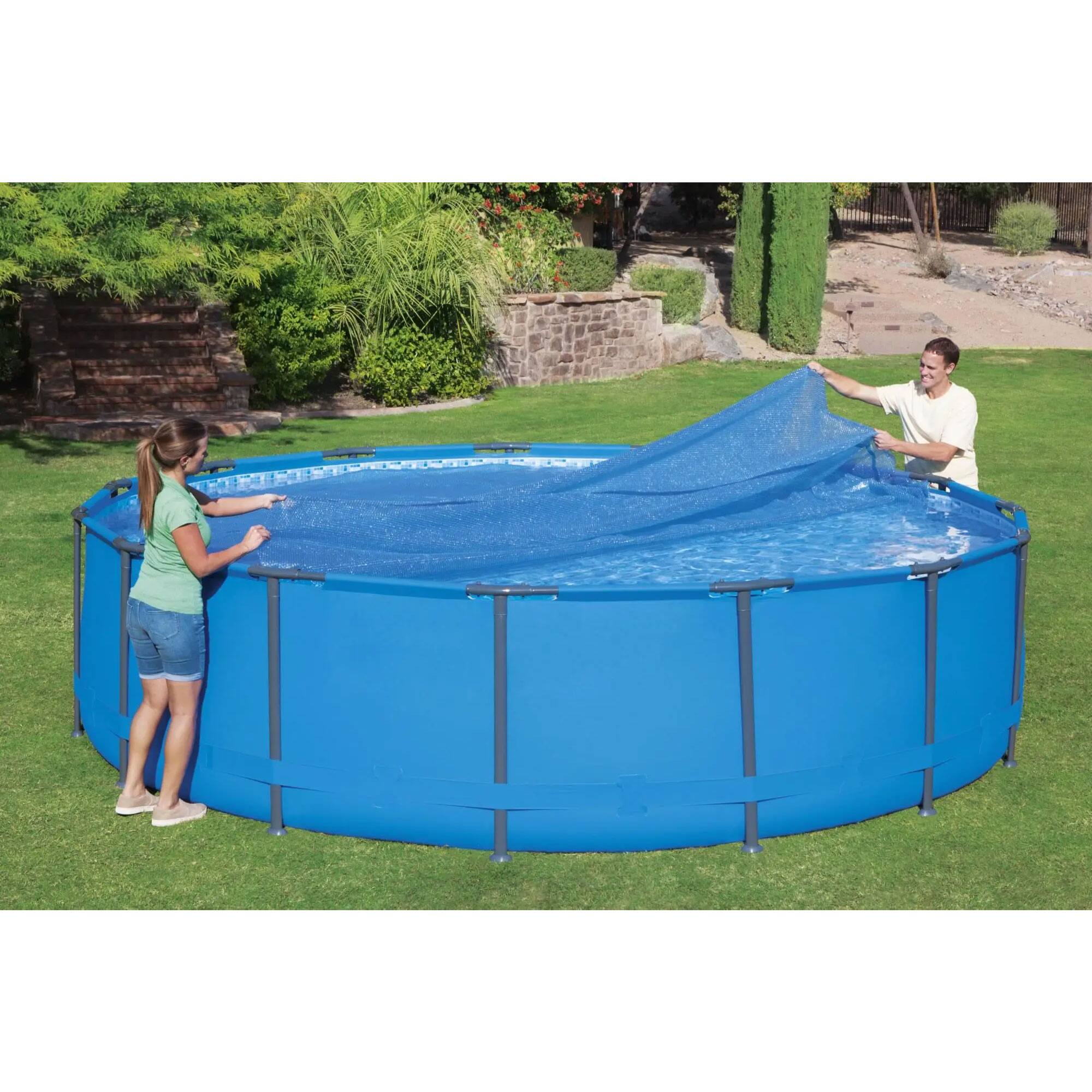 Alt View 2. Bestway - Bestway Flowclear 15 Feet Round Above Ground Pool Solar Pool Cover Only, Blue.