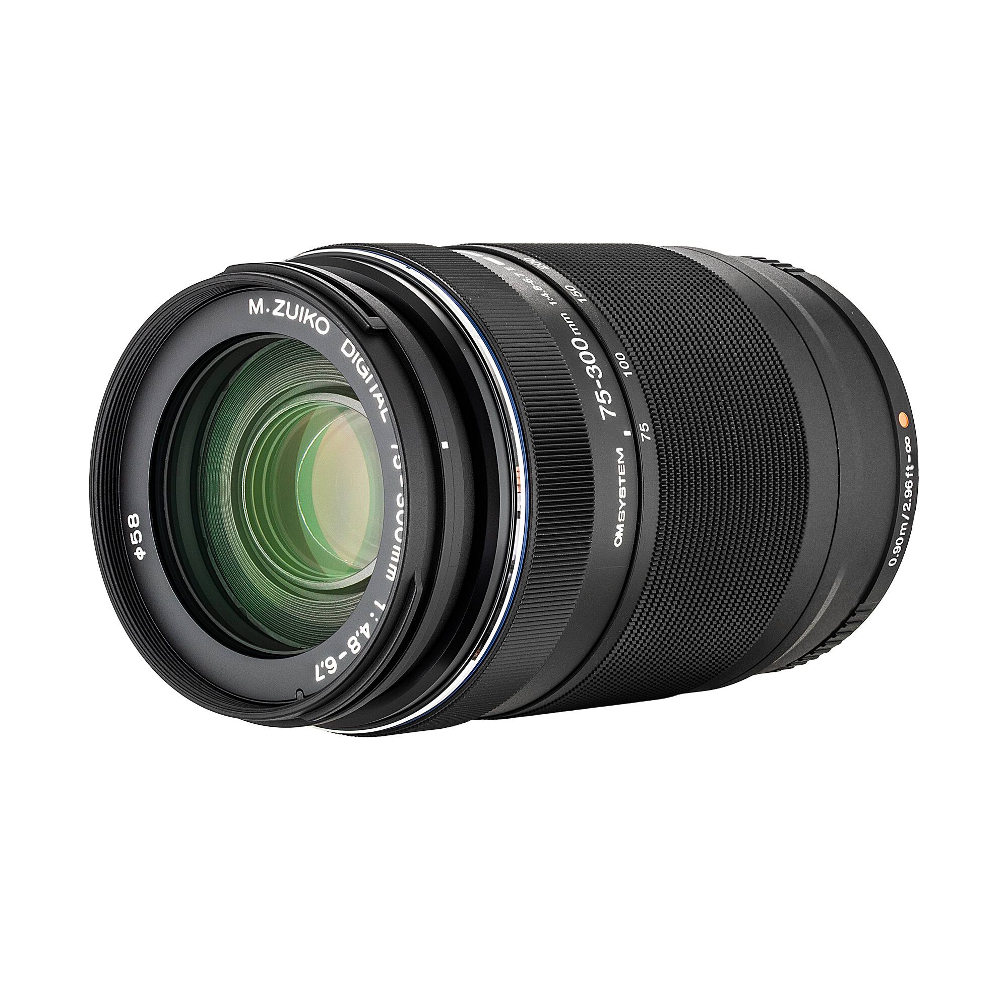 $58 M. ZUIKO DIGITAL 1:4.8-6.7 - 4.8 6.7 150 75-300mm 100 - 75 OMSYSTEM 0.90m/2.96ft-00 0.90m