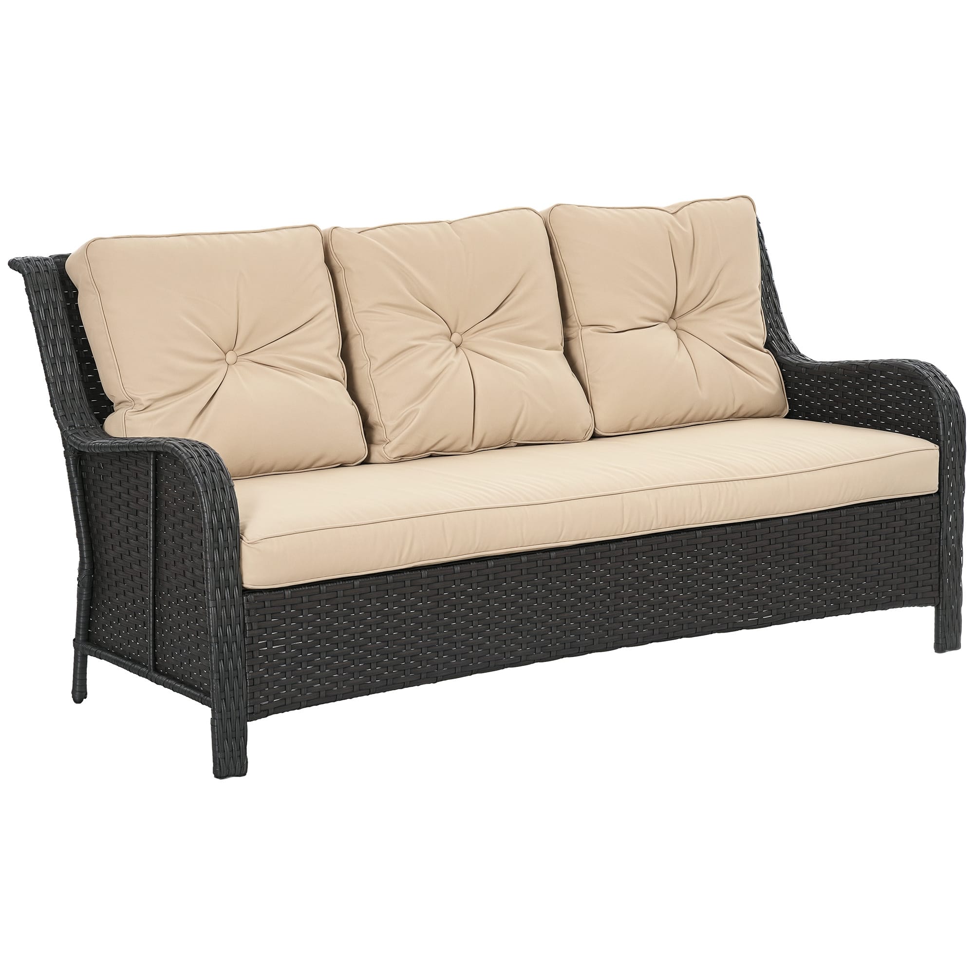 Outsunny - Outdoor Sofa w/ 4" Thick Cushions - Beige
